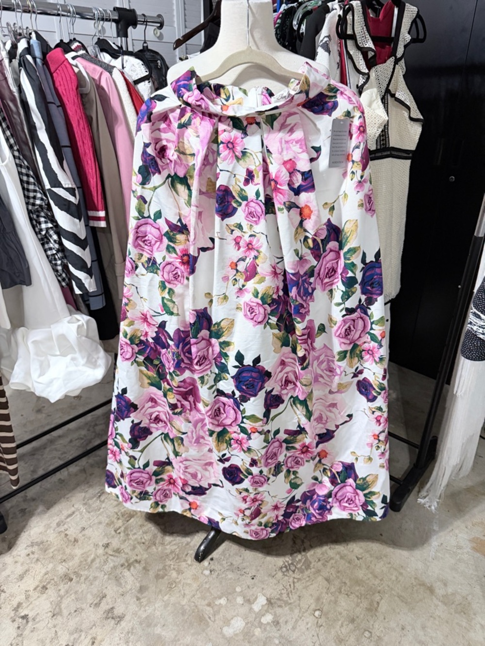 Gorgeous Eliza J Floral A-Line full length high waisted skirt floral Roses